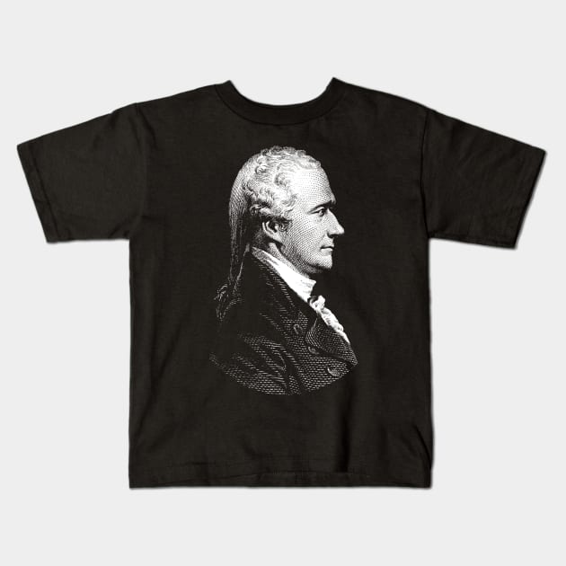 Alexander Hamilton Portrait Kids T-Shirt by warishellstore